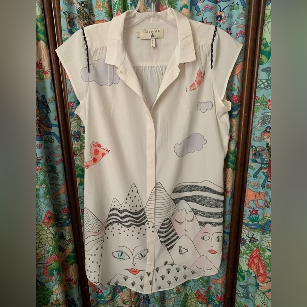 Cotelac silk shirt//tunic/dress sz 1